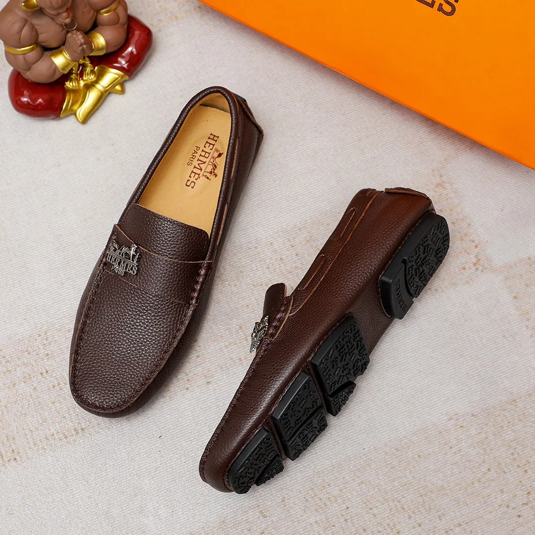 Men's shoes 💰360 🕷🕷【HERMES】The same style as Hermès counters🇨🇳Classic slip-on shoes 1:1 mold opening💯Original quality🍓Using imported first-layer cowhide🍅Pigskin lining🌶🌶Super high-end men's leather shoes🇨🇳Solid and stable Very special🍇 Color, optional! Code number 38-45……